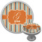 Orange & Blue Stripes Cabinet Knob (Silver) (Personalized)