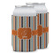Orange & Blue Stripes Can Cooler (12 oz) w/ Name and Initial