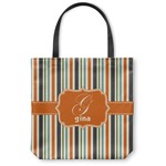Orange & Blue Stripes Canvas Tote Bag - Small - 13"x13" (Personalized)