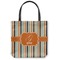 Orange & Blue Stripes Canvas Tote Bag - Small - 13"x13" (Personalized)