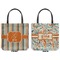 Orange & Blue Stripes Canvas Tote - Front and Back