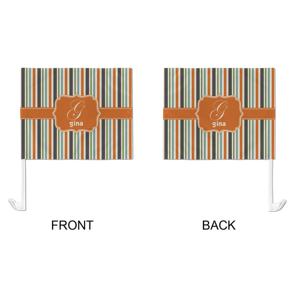 Orange & Blue Stripes Car Flag - Large - APPROVAL