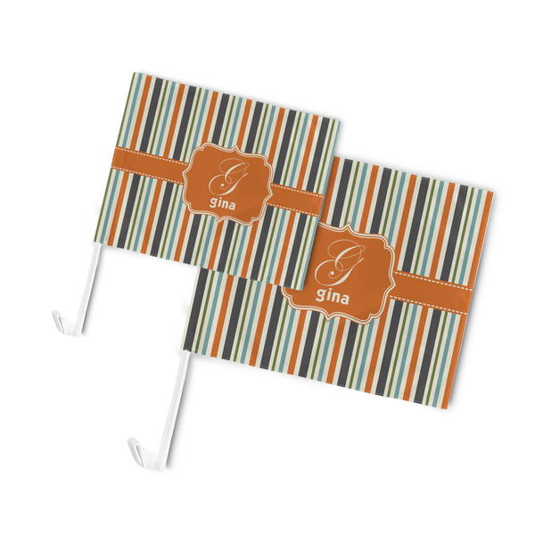Orange & Blue Stripes Car Flags - PARENT MAIN (both sizes)