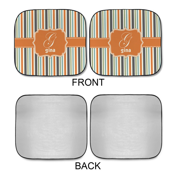 Orange & Blue Stripes Car Sun Shades - APPROVAL