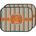 Orange & Blue Stripes Car Floor Mats (Back Seat) (Personalized)