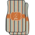 Orange & Blue Stripes Car Floor Mats (Front Seat) (Personalized)