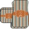 Orange & Blue Stripes Car Floor Mats Set - 2 Front & 2 Back (Personalized)