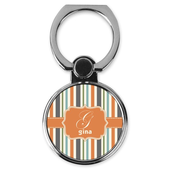 Custom Orange & Blue Stripes Cell Phone Ring Stand & Holder (Personalized)