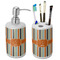 Orange & Blue Stripes Ceramic Bathroom Accessories
