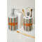 Orange & Blue Stripes Ceramic Bathroom Accessories - LIFESTYLE (toothbrush holder & soap dispenser)