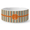 Orange & Blue Stripes Ceramic Dog Bowl - Medium - Front
