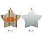 Orange & Blue Stripes Ceramic Flat Ornament - Star Front & Back (APPROVAL)