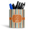 Orange & Blue Stripes Ceramic Pen Holder - Main