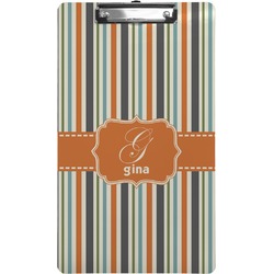 Orange & Blue Stripes Clipboard (Legal Size) (Personalized)