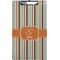 Orange & Blue Stripes Clipboard (Legal Size) (Personalized)