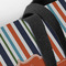 Orange & Blue Stripes Closeup of Tote w/Black Handles