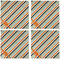 Orange & Blue Stripes Cloth Napkins - Personalized Dinner (APPROVAL) Set of 4