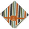Orange & Blue Stripes Cloth Napkins - Personalized Dinner (Folded Four Corners)