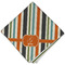 Orange & Blue Stripes Cloth Dinner Napkin - Single w/ Name and Initial