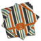 Orange & Blue Stripes Cloth Napkins - Personalized Dinner (PARENT MAIN Set of 4)