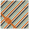 Orange & Blue Stripes Cloth Napkins - Personalized Lunch (Single Full Open)