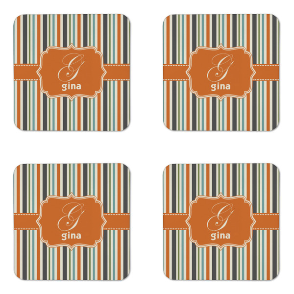 Orange & Blue Stripes Coaster Set - APPROVAL