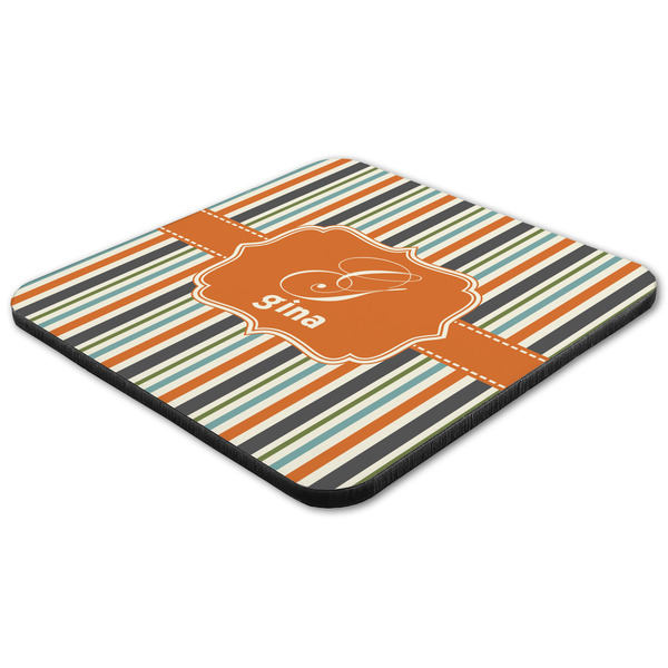 Orange & Blue Stripes Coaster Set - FLAT (one)