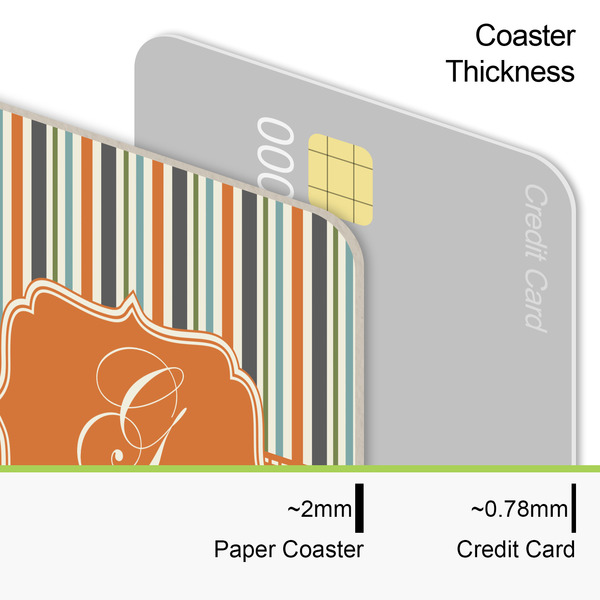 Orange & Blue Stripes Coaster Thickness