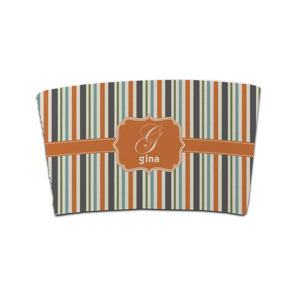 Custom Orange & Blue Stripes Coffee Cup Sleeve (Personalized)