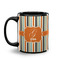 Orange & Blue Stripes Coffee Mug - 11 oz - Black