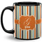 Orange & Blue Stripes Coffee Mug - 11 oz - Full- Black