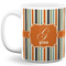Orange & Blue Stripes Coffee Mug - 11 oz - Full- White