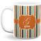 Orange & Blue Stripes 11 Oz Coffee Mug - White (Personalized)