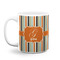 Orange & Blue Stripes Coffee Mug - 11 oz - White