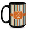 Orange & Blue Stripes Coffee Mug - 15 oz - Black