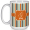 Orange & Blue Stripes Coffee Mug - 15 oz - White Full