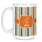Orange & Blue Stripes Coffee Mug - 15 oz - White
