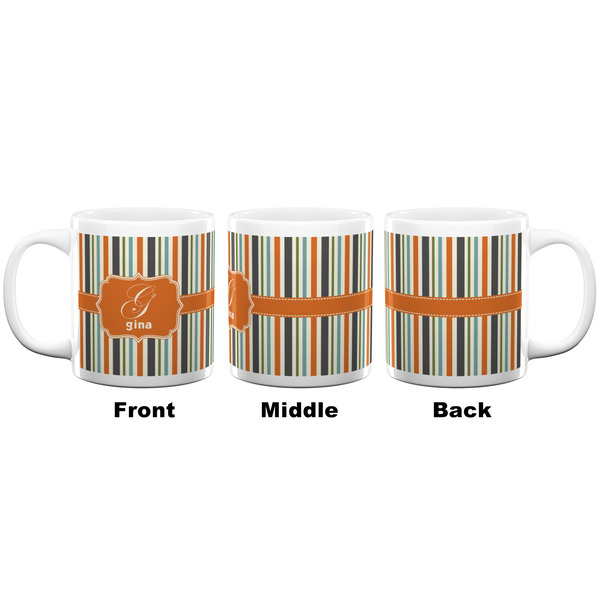 Orange & Blue Stripes Coffee Mug - 20 oz - White APPROVAL