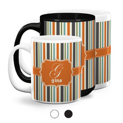 Orange & Blue Stripes Coffee Mug (Personalized)