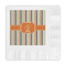 Orange & Blue Stripes Embossed Decorative Napkins (Personalized)