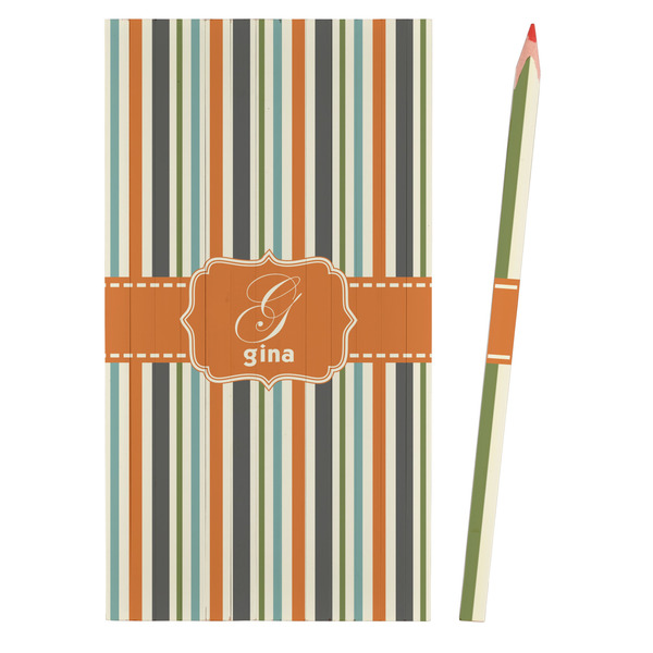 Orange & Blue Stripes Colored Pencils - Front View