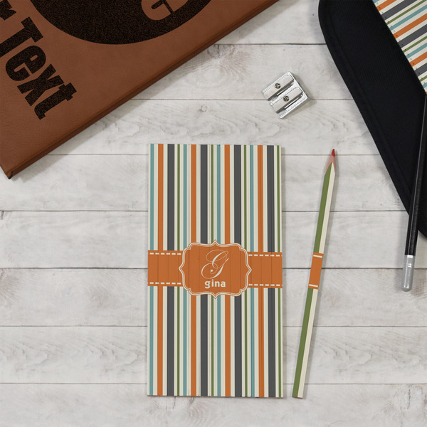 Orange & Blue Stripes Colored Pencils - In Context