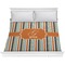 Orange & Blue Stripes Comforter - King (Personalized)