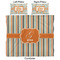 Orange & Blue Stripes Comforter Set - King - Approval