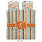 Orange & Blue Stripes Comforter Set - Queen - Approval
