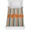 Orange & Blue Stripes Comforter - Twin (Personalized)