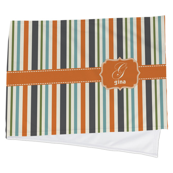Custom Orange & Blue Stripes Cooling Towel (Personalized)