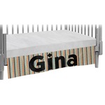 Orange & Blue Stripes Crib Skirt (Personalized)