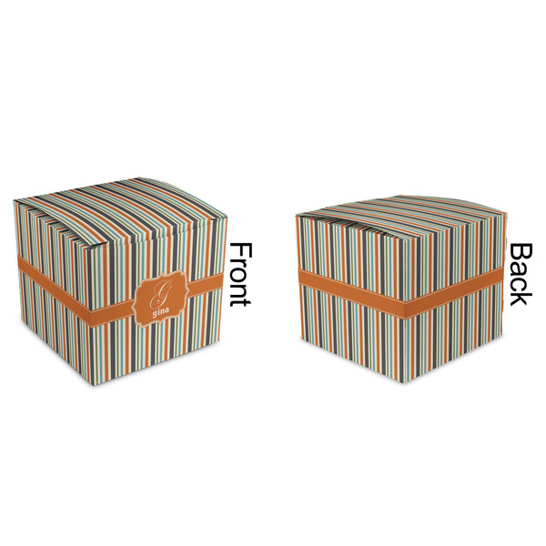 Orange & Blue Stripes Cubic Gift Box - Approval
