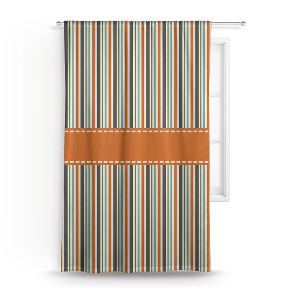 Custom Orange & Blue Stripes Curtain